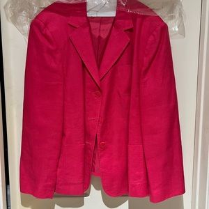 Hot Pink Linen Talbots Jacket